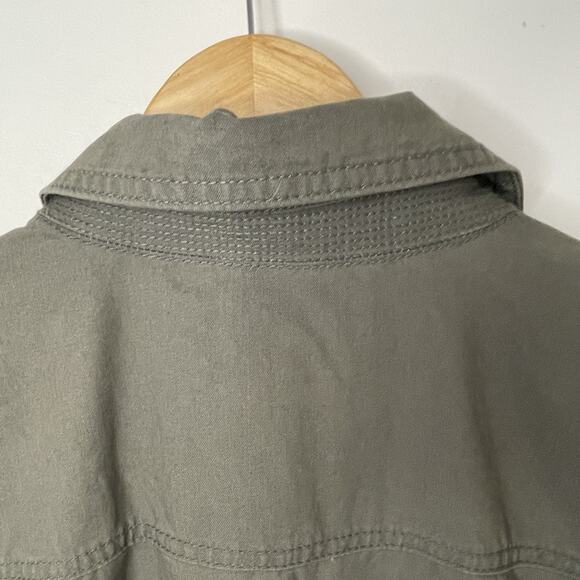 VTG LL Bean Khaki Fireside Field Jacket Barn Chore Coat Flannel Lined Women XL - Picture 12 of 16